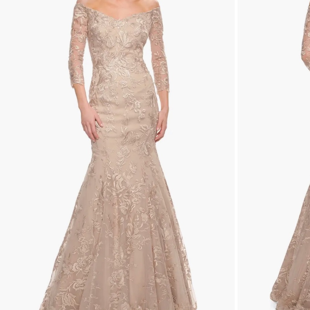 Elegant Off-Shoulder Lace Evening Gown